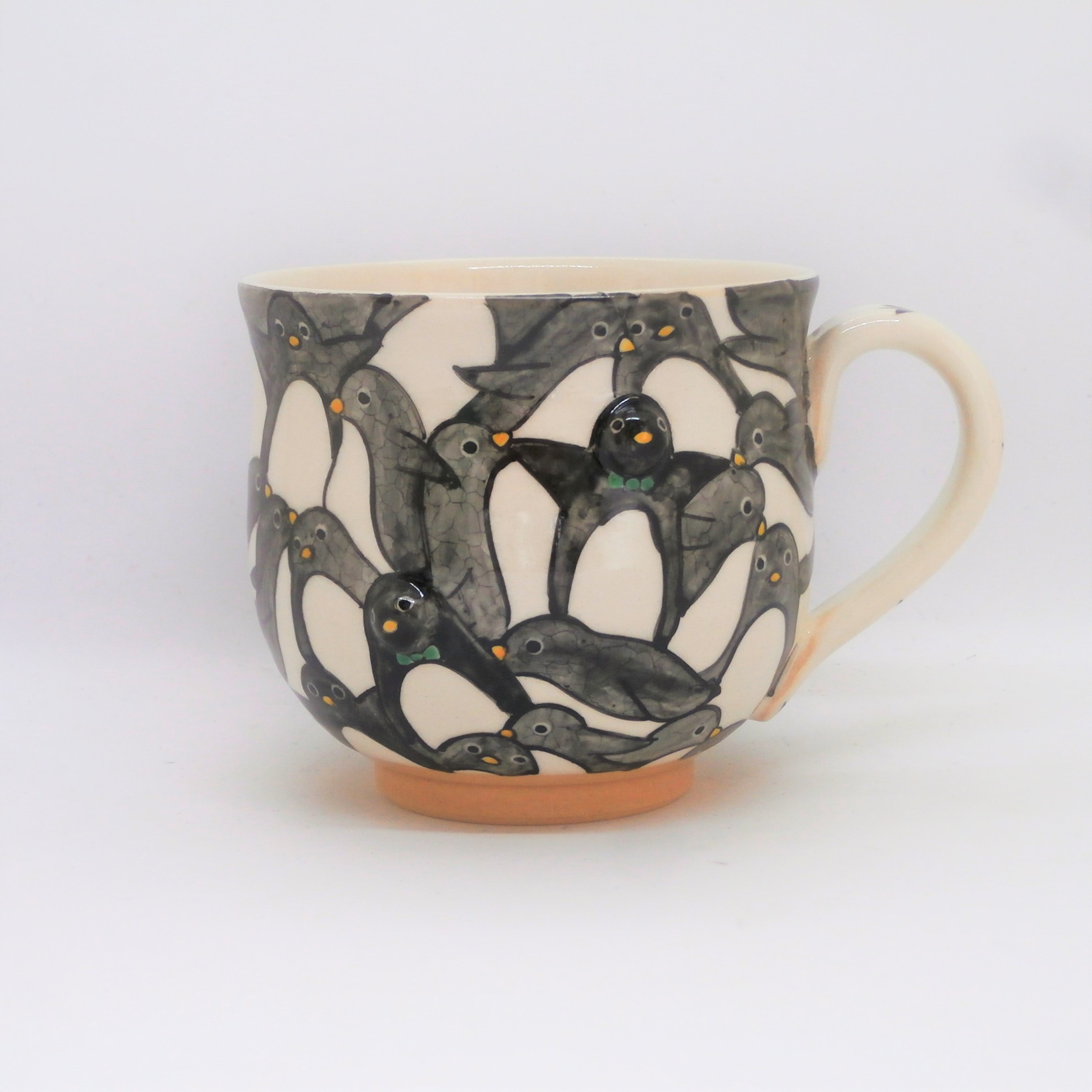 "PUKKURI"コーヒー碗「ペンギン尽くし」京焼・清水焼　京都　伝統工芸品　京焼　清水焼　ペンギン