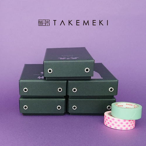 そぼっくすmini (内側：ネイビー/オレンジ/イエロー) 紙製 お道具箱 お