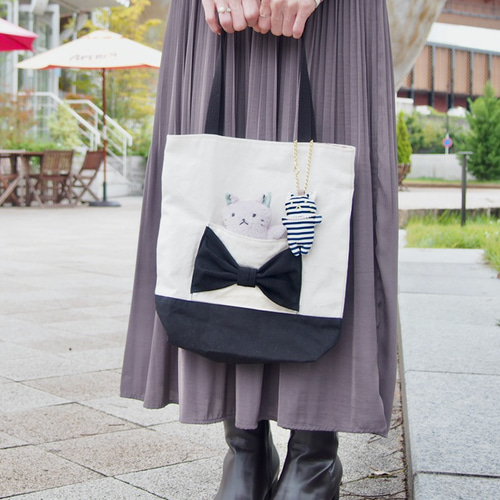ギフトにも♪お楽しみねこ袋 4点セット（リボントートバッグ、ハンカチ