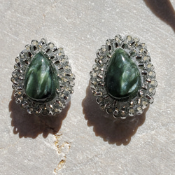 《人気No.1》天然石セラフィナイトのピアス＆イヤリング 1枚目の画像