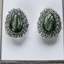 《人気No.1》天然石セラフィナイトのピアス＆イヤリング 2枚目の画像