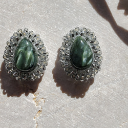 《人気No.1》天然石セラフィナイトのピアス＆イヤリング 5枚目の画像