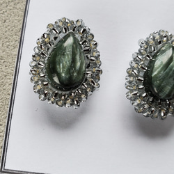 《人気No.1》天然石セラフィナイトのピアス＆イヤリング 4枚目の画像