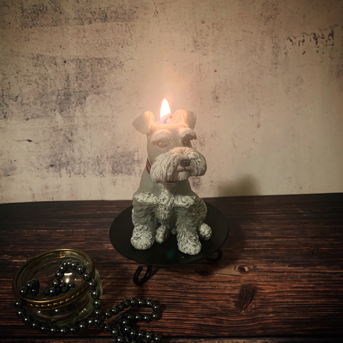 シュナウザー キャンドル ソイキャンドル ボタニカルキャンドル 犬