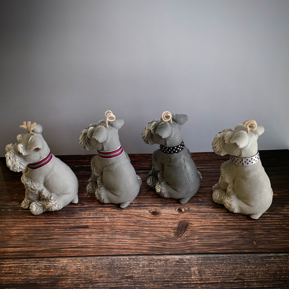 シュナウザー　キャンドル　ソイキャンドル　ボタニカルキャンドル　犬　キャンドル　インテリア　 3枚目の画像