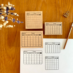 選べる！【カレンダーはんこ】６デザイン　自宅学習の時間割やシフトのハンコ 在宅学習・時間管理のスタンプ　手帳・カレンダー 3枚目の画像