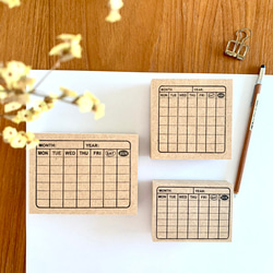 選べる！【カレンダーはんこ】６デザイン　自宅学習の時間割やシフトのハンコ 在宅学習・時間管理のスタンプ　手帳・カレンダー 1枚目の画像