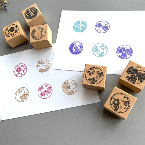 選べる！ 和柄 はんこ 御朱印帳 年賀状ハンコ 蒔絵（まきえ）柄 ぽち袋