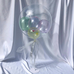 関東地方【送料無料】名入れ　バルーン　スタンド型　クリスタルカラーmix　 風船　 誕生日　プレゼント　バースデーフォト 2枚目の画像