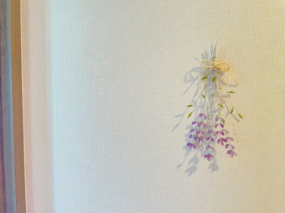 ラベンダーとかすみ草の花束スワッグ♡︎ワイヤーアート 7枚目の画像