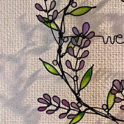 【再販まつり2024】ラベンダーいっぱい♡︎welcomeリース♡︎ワイヤーアート　ワイヤークラフト 3枚目の画像