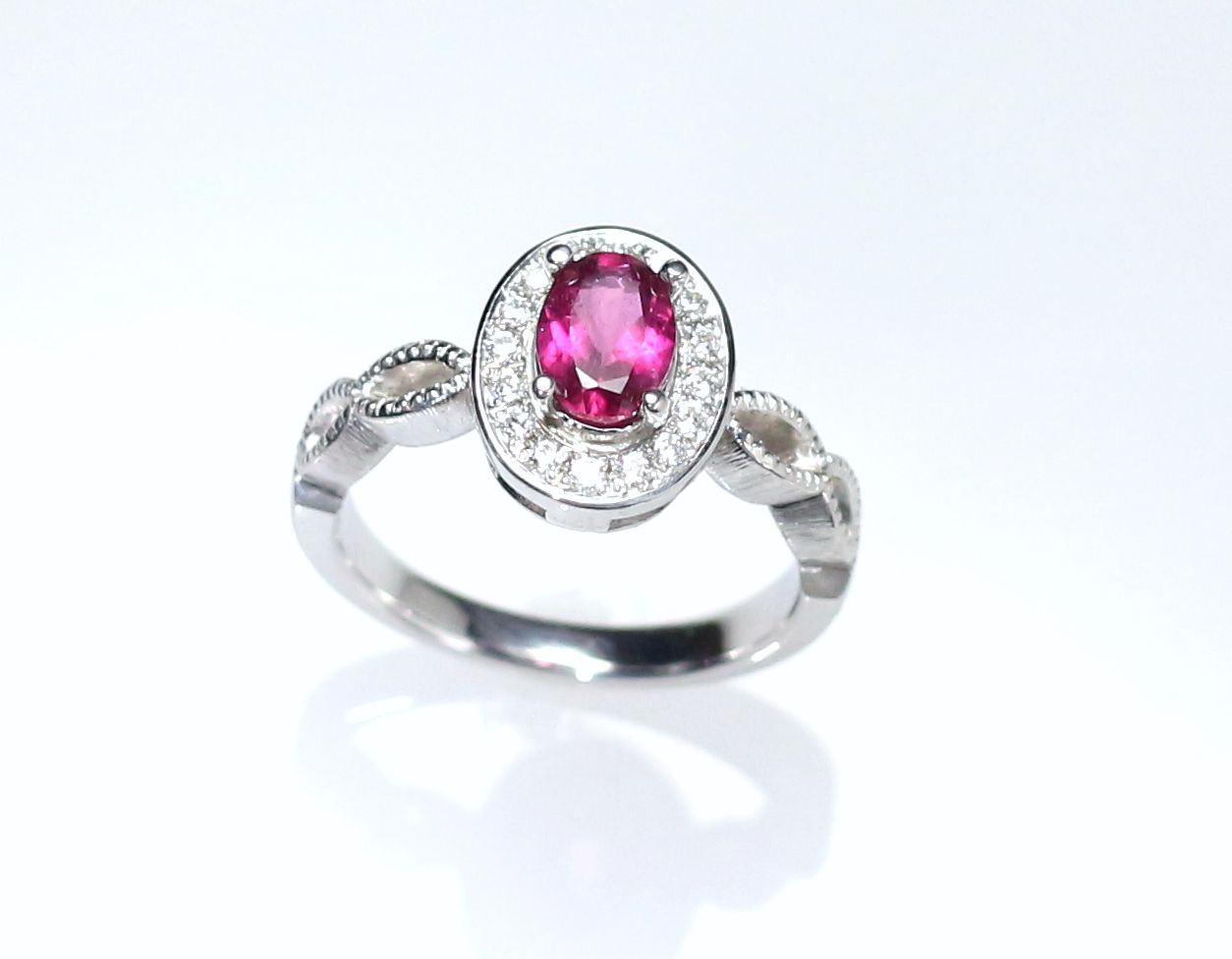 Pt900 ルベライトリング 0.71ct