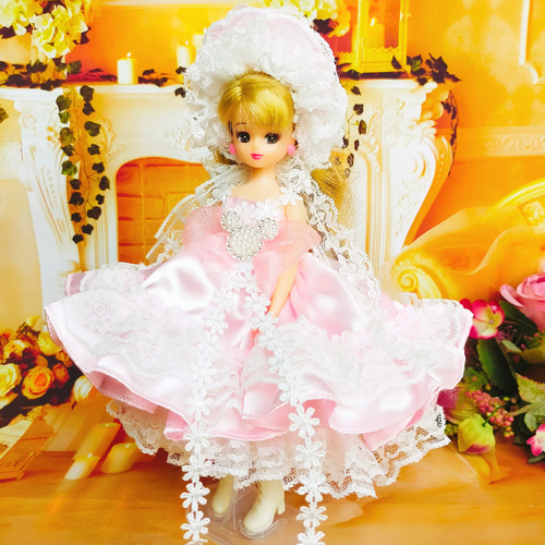 リカちゃん ドレス 着せ替え 人形服 ハンドメイド服 ♡ルイーズ