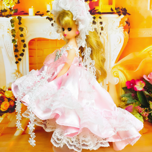 リカちゃん ドレス 着せ替え 人形服 ハンドメイド服 ♡ルイーズ