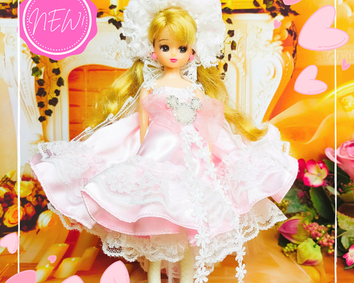 リカちゃん ドレス 着せ替え 人形服 ハンドメイド服 ♡ルイーズ