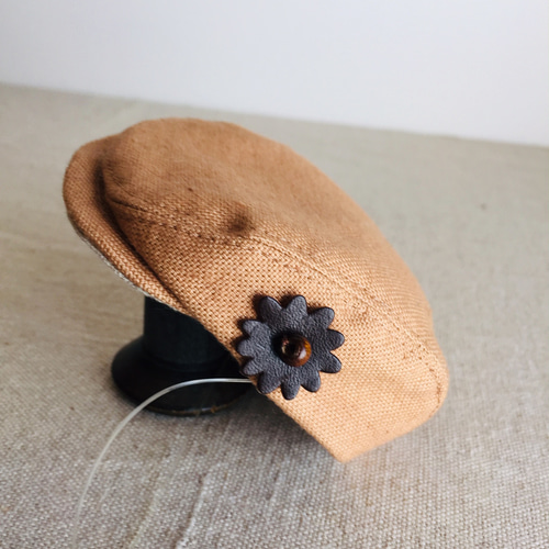 テディベアのお帽子【中サイズ】 コットンハンチング（ベージュ