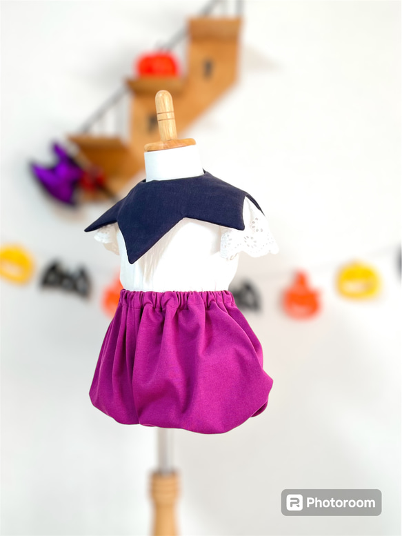 ハロウィンかぼちゃパンツセット(魔法使い) 【ベビー 衣装 仮装