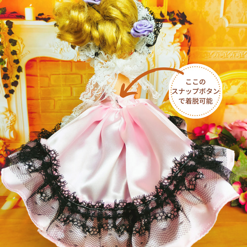 リカちゃん 人形服 ドレス ピンク ドール服 ボンネット リカちゃん 人形服 ドレス ピンク ドール服 ボンネット