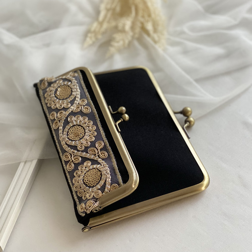 がま口 ペンケース付きスケジュール帳 ブックカバー コンパクト インド