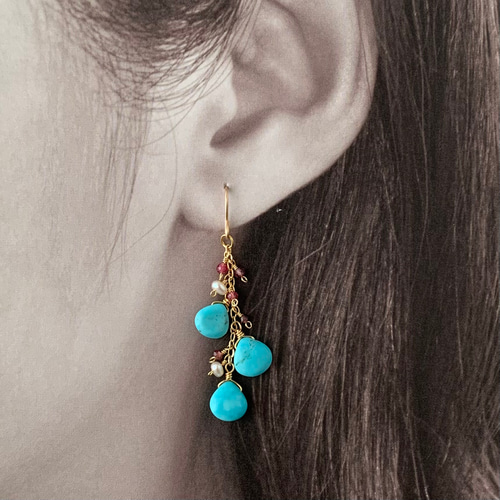 冬の誕生石2024《14kgf》天然石 スリーピングビューティーターコイズ  