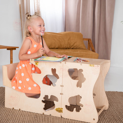 幼児用ステップチェアー、多機能椅子 ハンドメイド 6枚目の画像