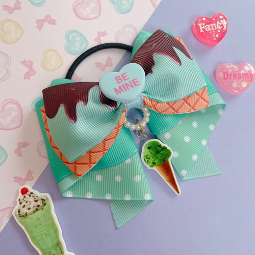 マーメイド ひらひらリボン♡ツイン♡ミニサイズ♡水色♡ヘアゴム マーメイド ひらひらリボン♡ツイン♡ミニサイズ♡水色♡ヘアゴム