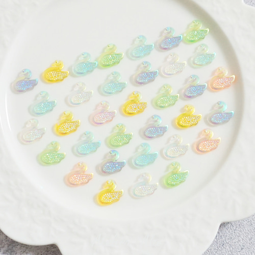30個＊mix 白鳥 スワン カラフル クリスタル ジュエリー ネイル