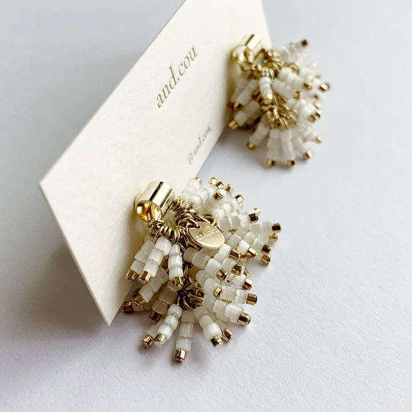 フランス製ヴィンテージビーズのパイプイヤリング イヤリング  