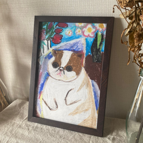 絵画 。壁掛け絵【夜光の蛍の火とピンクの花の海、緑のドレスを