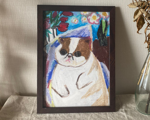 絵画 。壁掛け絵原画手描き【バラガーデンで猫たちが踊るロマンチックな時間】 絵画 。壁掛け絵原画手描き【バラガーデンで猫たちが踊る