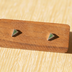 [接單訂製]  純銀三角形珐瑯耳環 第3張的照片