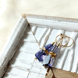 ❁Night sky earrings All 14kgf❁ アイオライト 8枚目の画像