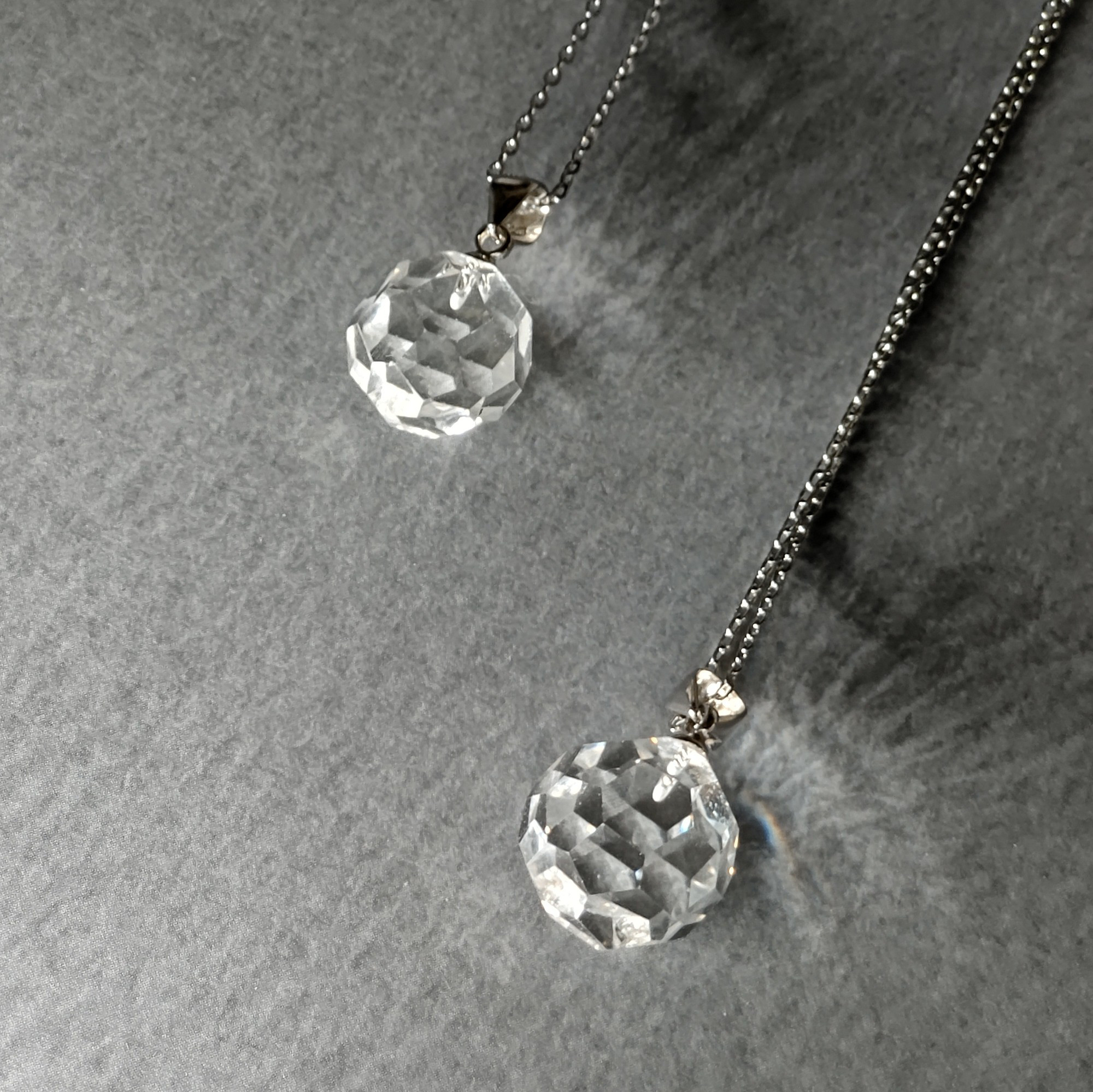 バッキーボール｜ネックレス｜14㎜ ｜天然クリスタルAAA｜Silver925＆サージカルステンレス