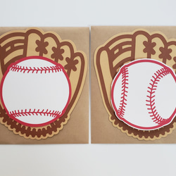 メッセージカード・野球グローブ 小1枚 メッセージカード クラフトヴ