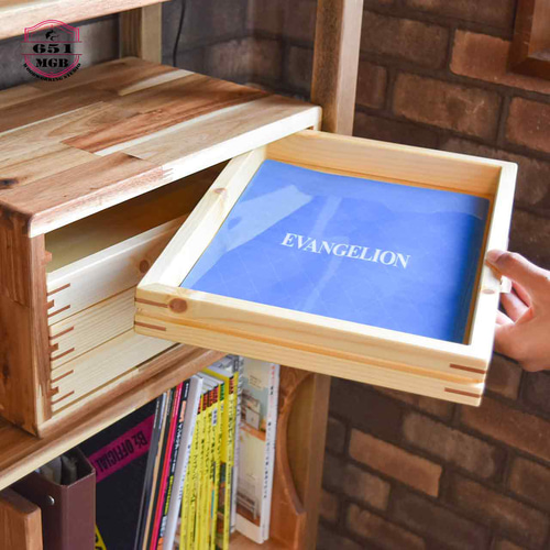 受注製作◇お洒落な組接ぎキー模様で作るレトロな4段引出レターケース