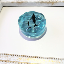 クジラの泳ぐ海の置物（コバルトブルー）/ インテリア / 波 / オブジェ 11枚目の画像