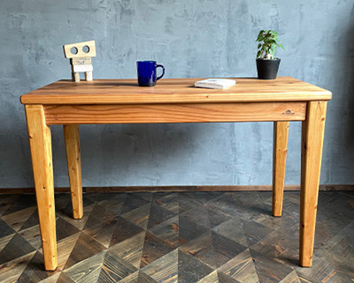 Mipigカフェテーブル】100×45cm 厚板3cm天板 無垢材 【サイズオーダー
