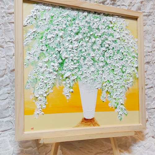 油絵 絵画 かすみ草 絵画 HR 通販 14525626｜Creema(クリーマ)