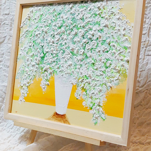 油絵 絵画 かすみ草【Ａ4】 油絵 油彩 油彩画 絵 絵画【かすみ草】 | HIROSHI1990