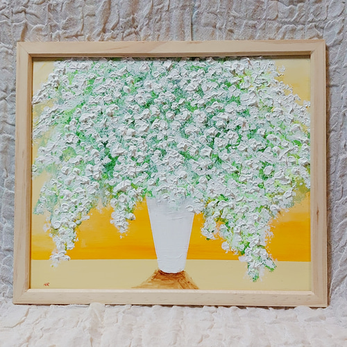 人気新品 かすみ草 絵画 油絵 絵画 14525626｜Creema(クリーマ) 通販 HR 絵画
