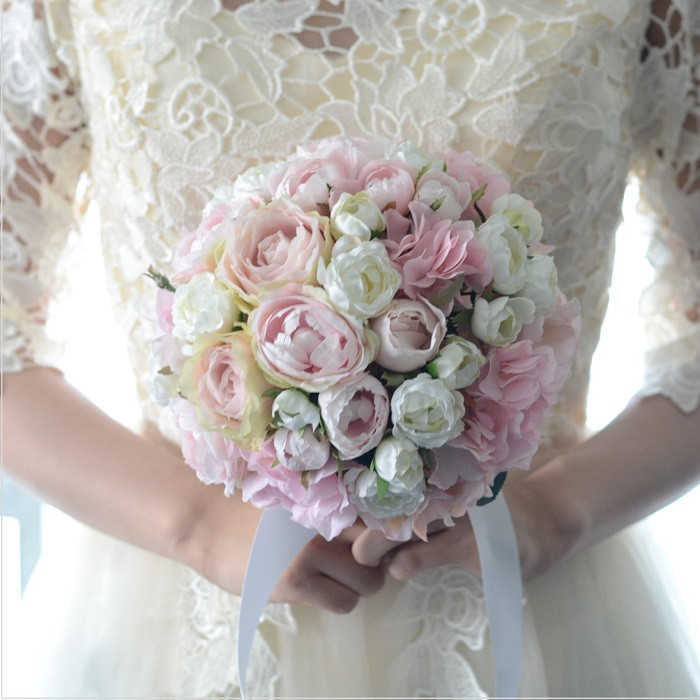手作りキット ウェディング ブーケ キット 造花 ラウンドブーケ キット ピンク　お洒落　人気  結婚式