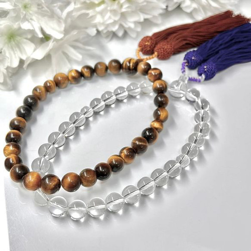 本水晶 主玉：10mm 数珠（略式数珠・片手念珠）男女兼用 天然石数珠