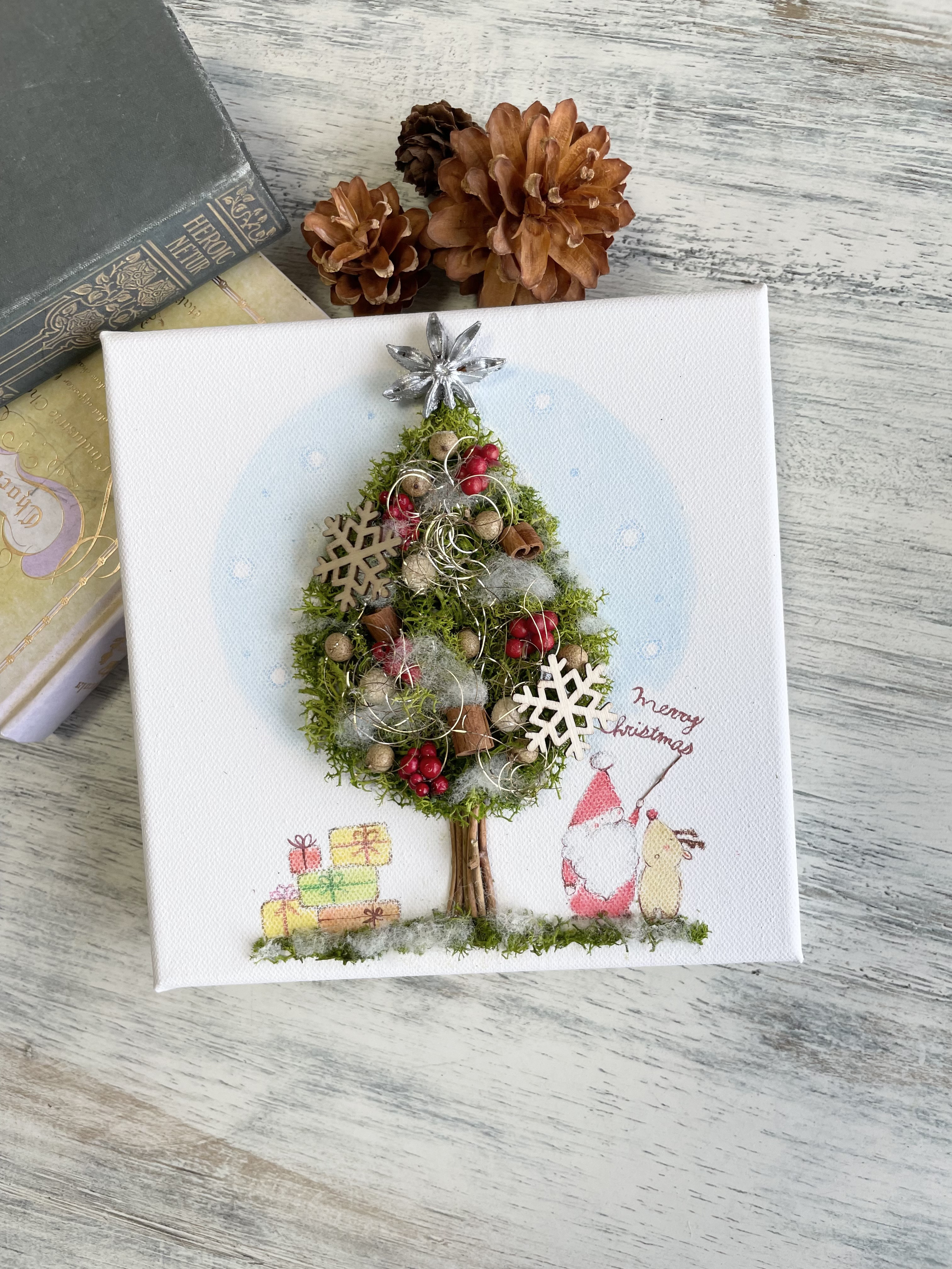 サンタクロースとトナカイのクリスマス　クリスマスツリーフラワーギフト　クリスマスギフト