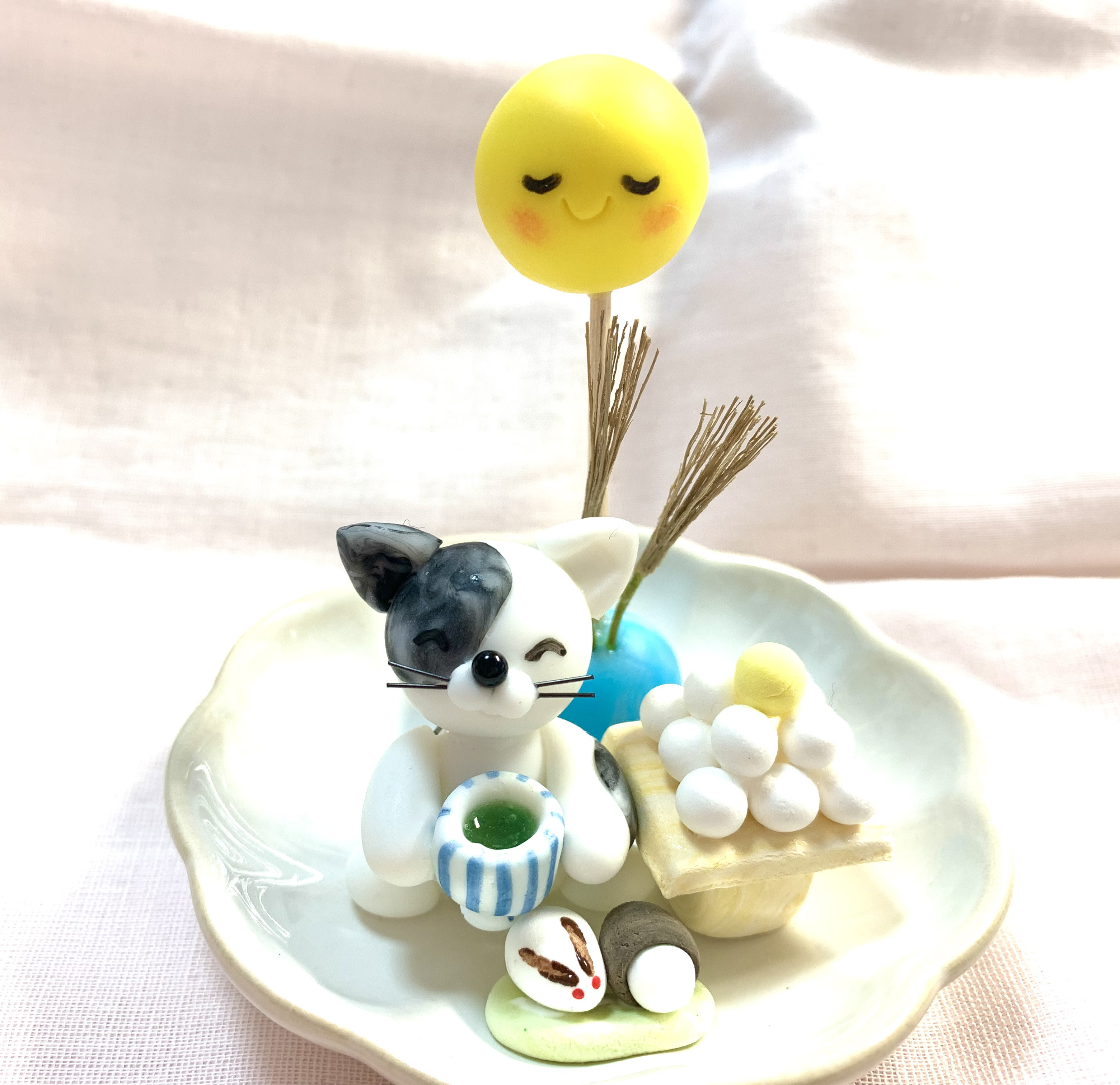 〜ハチワレ〜猫(樹脂粘土)粘土細工