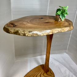 天然木　総けやき　折り畳み式　サイドテーブル　一点物　手造り 6枚目の画像