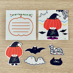 ハッピーハロウィン  Halloween〜メッセージカード&ステッカー&ミニシールセット 2枚目の画像