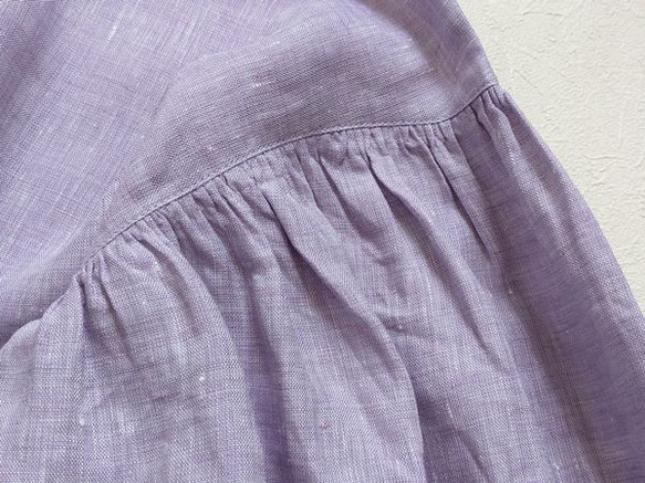 バルーンスリーブ　ブラウス　フレンチリネンシャンブレー 3枚目の画像