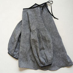 バルーンスリーブ　ブラウス　フレンチリネンシャンブレー 2枚目の画像