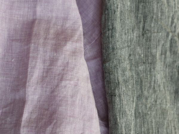 バルーンスリーブ　ブラウス　フレンチリネンシャンブレー 4枚目の画像