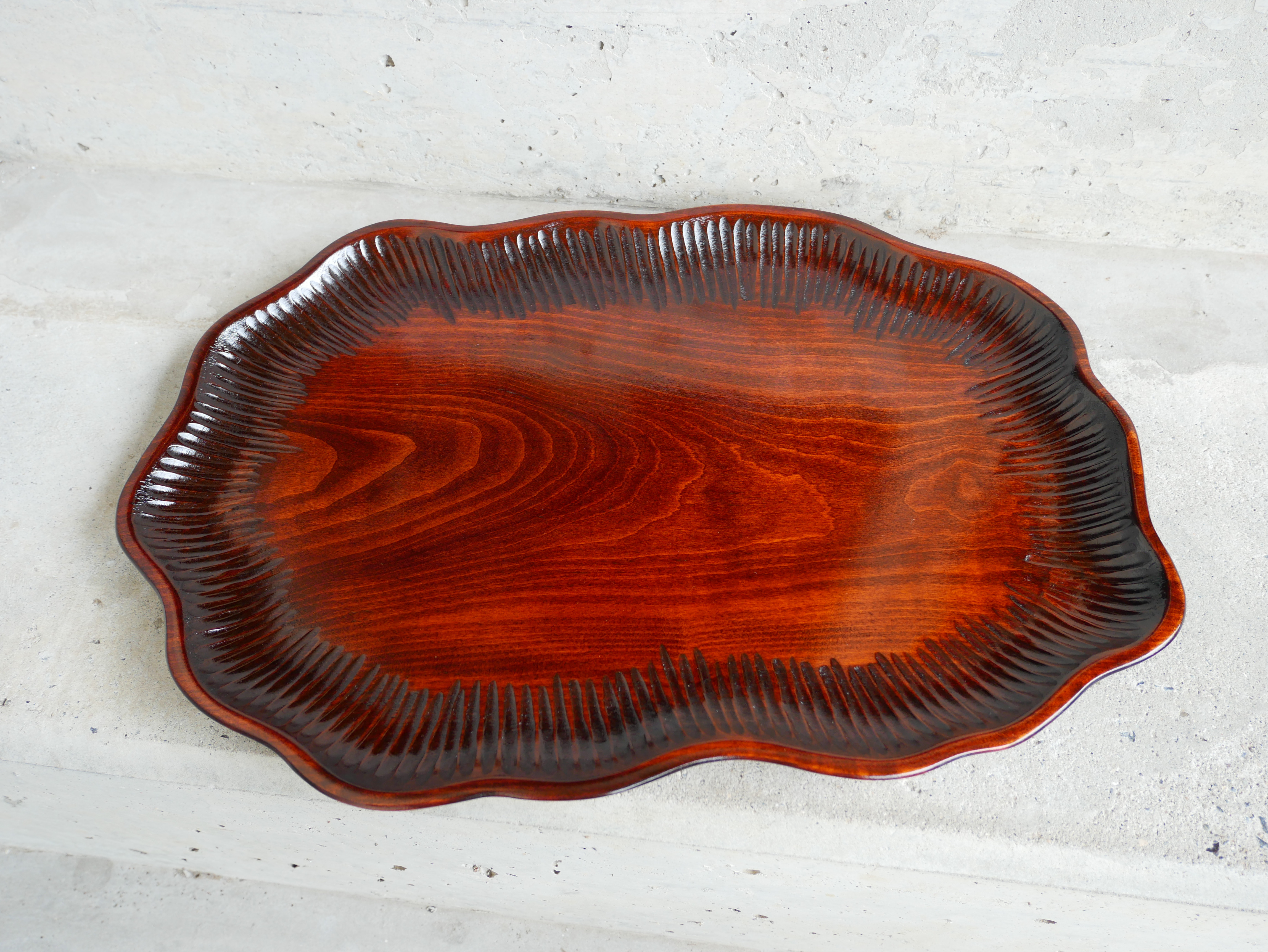 香川漆器*葉っぱ模様の木製プレート